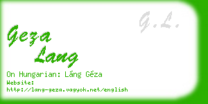 geza lang business card