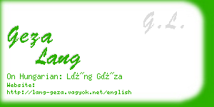 geza lang business card